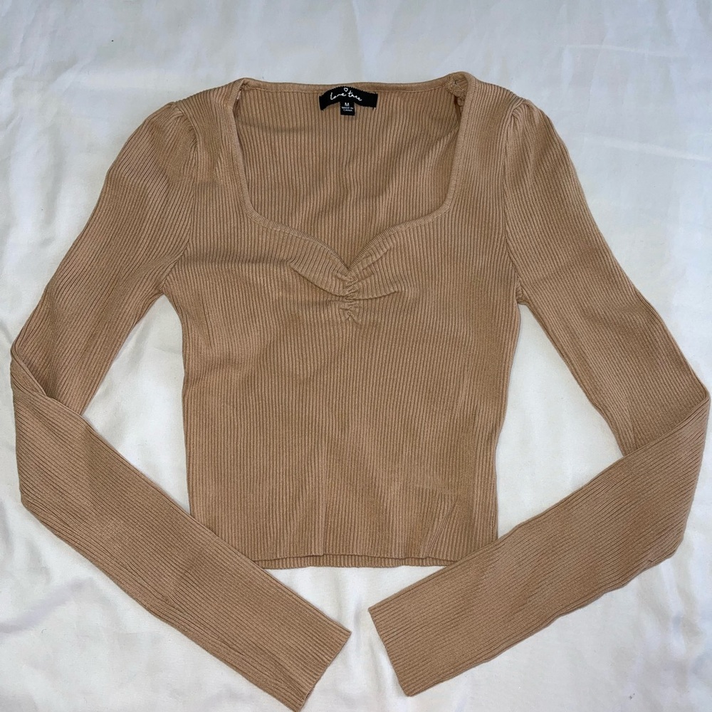 ribbed long sleeve top